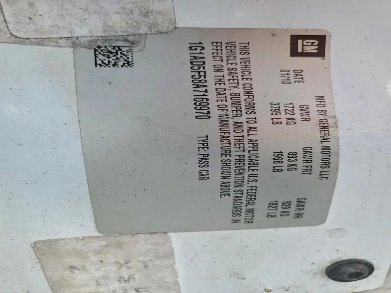 2010 CHEVROLET COBALT 1LT  