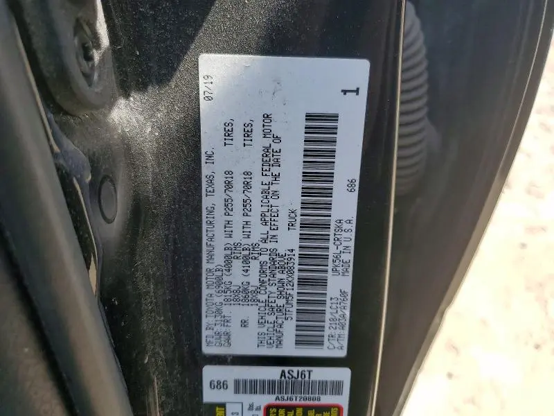 2019 TOYOTA TUNDRA SR  