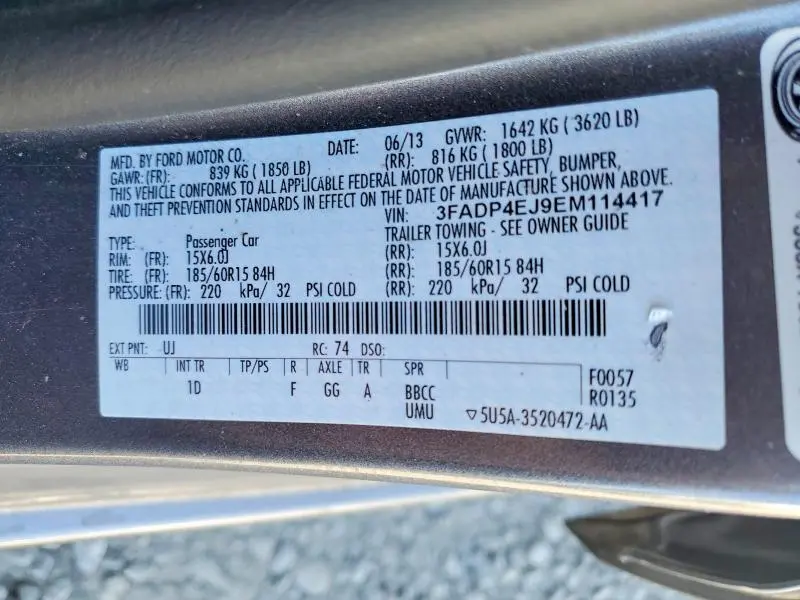 2014 FORD FIESTA SE  