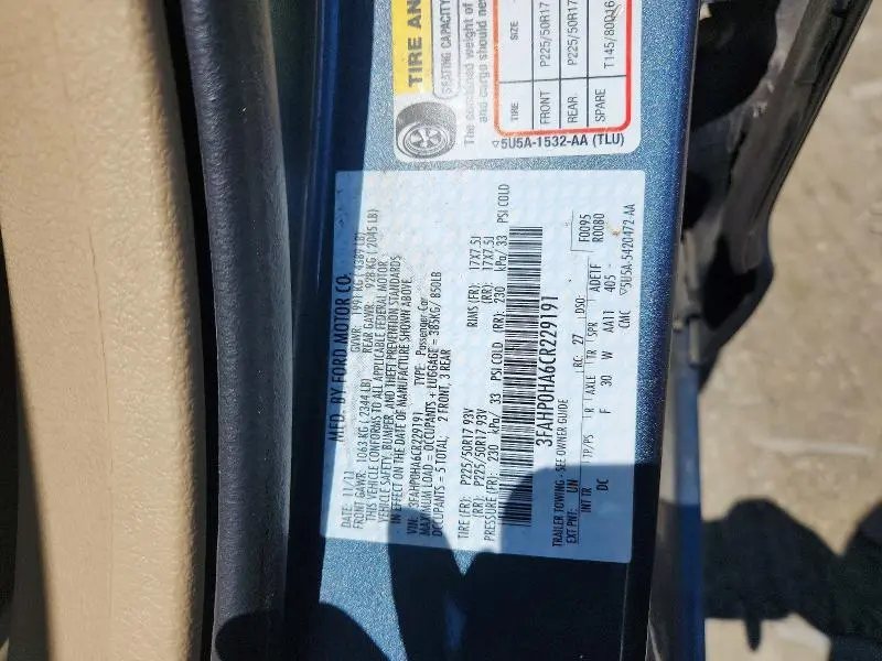 2012 FORD FUSION SE  
