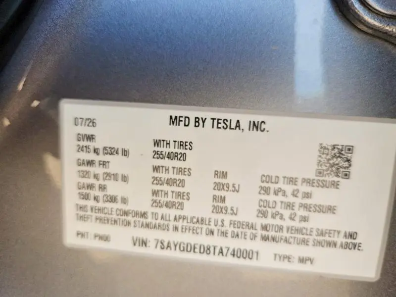 2026 TESLA MODEL Y   