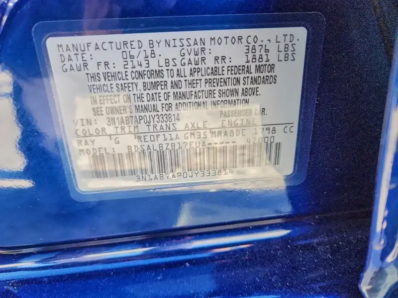 2018 NISSAN SENTRA S  