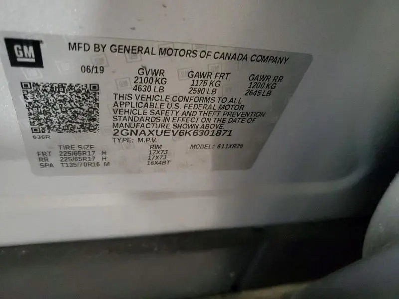 2019 CHEVROLET EQUINOX LT  