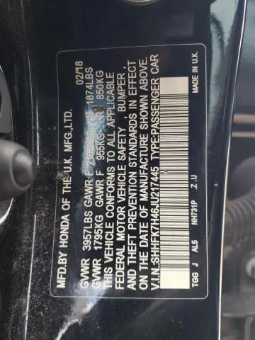 2018 HONDA CIVIC SPORT  