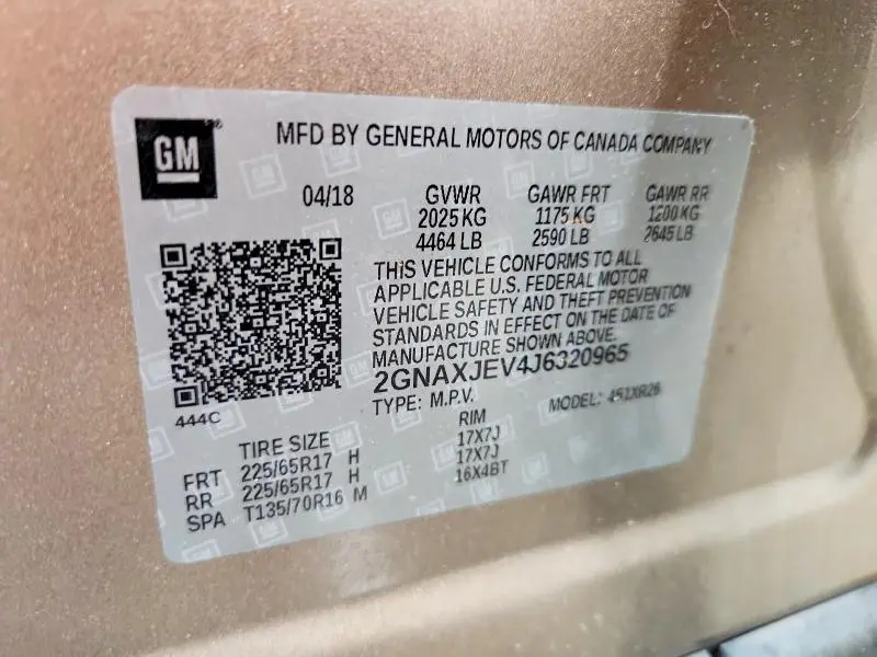 2018 CHEVROLET EQUINOX LT  