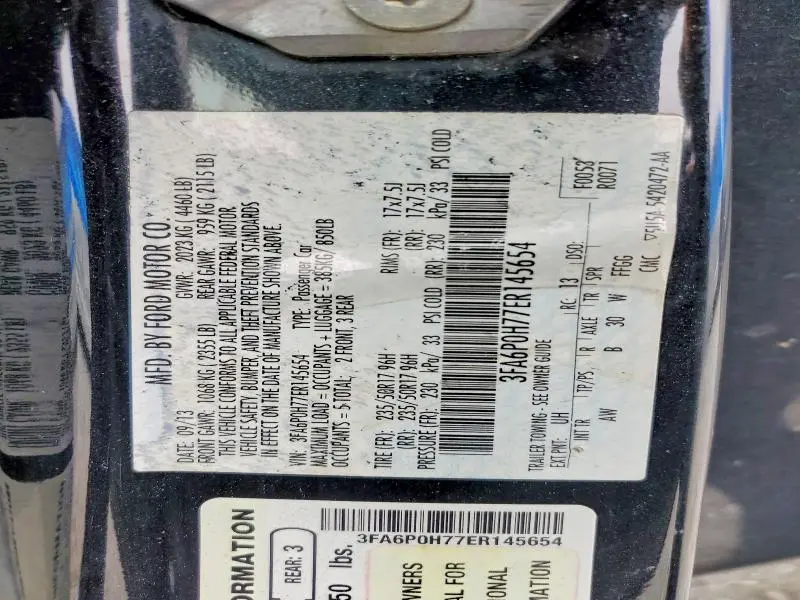 2014 FORD FUSION SE  