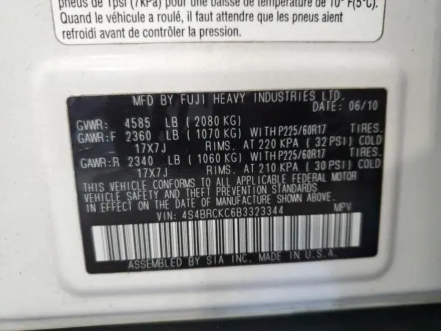 2011 SUBARU OUTBACK 2.5I LIMITED  