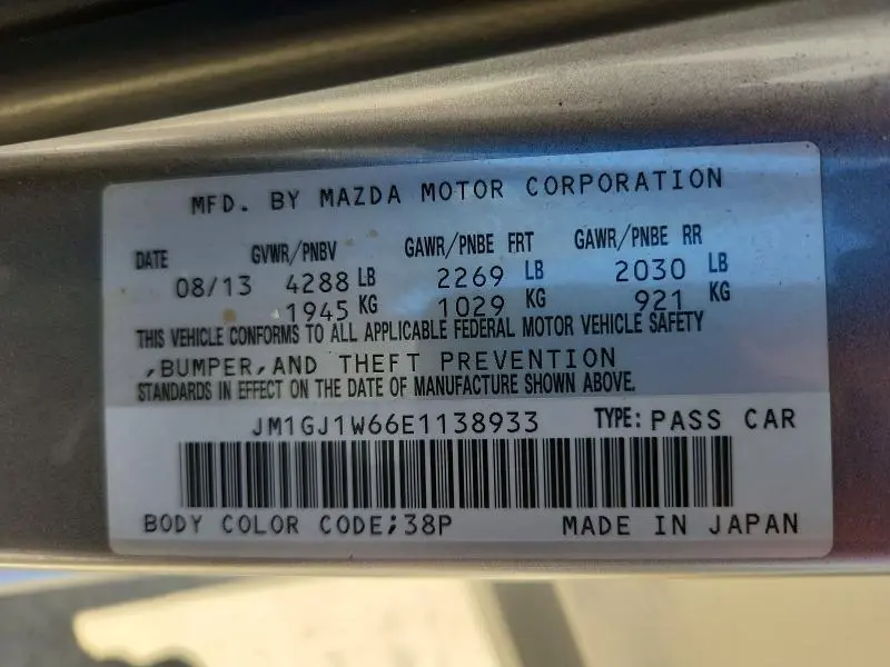 2014 MAZDA 6 GRAND TOURING  