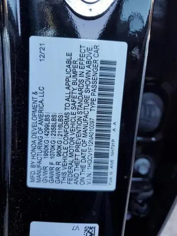 2022 HONDA ACCORD LX  