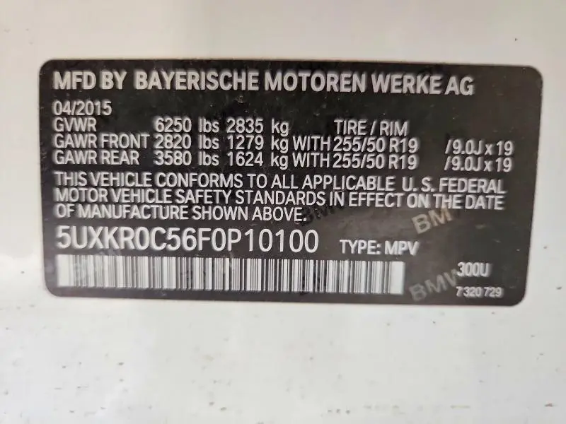 2015 BMW X5 XDRIVE35I  