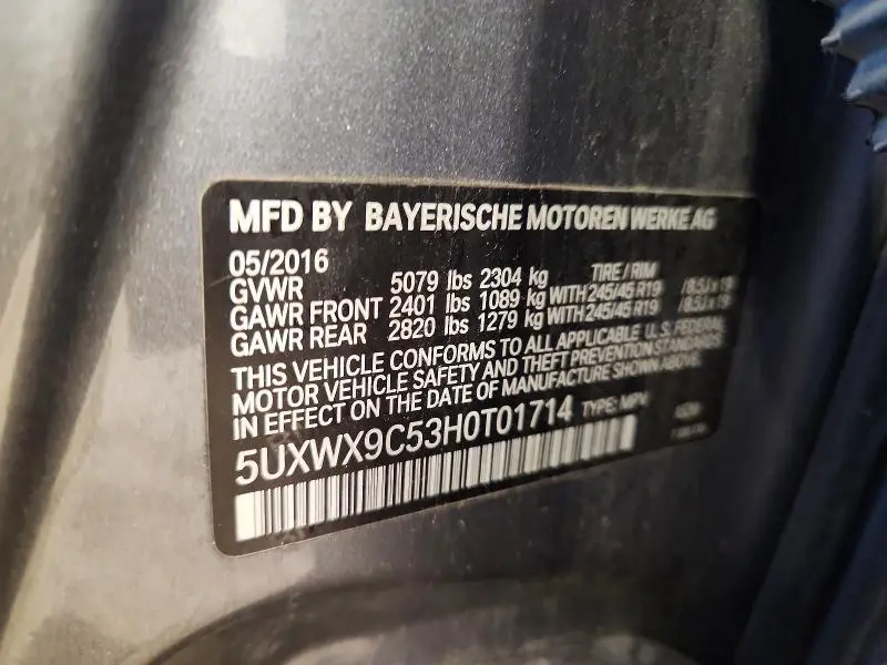 2017 BMW X3 XDRIVE28I  
