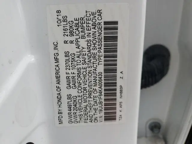 2019 ACURA TLX TECHNOLOGY  