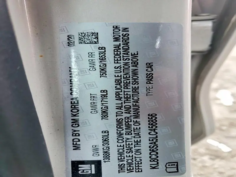 2020 CHEVROLET SPARK 1LT  