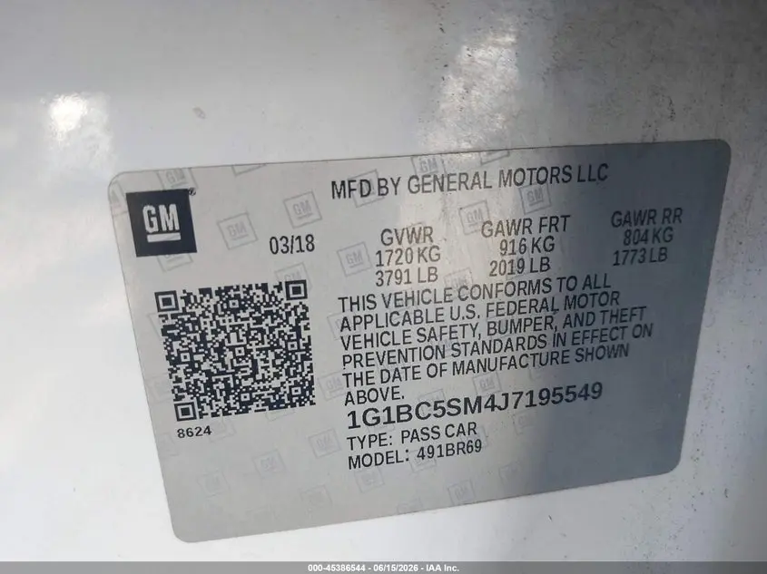 2018 CHEVROLET CRUZE LS AUTO