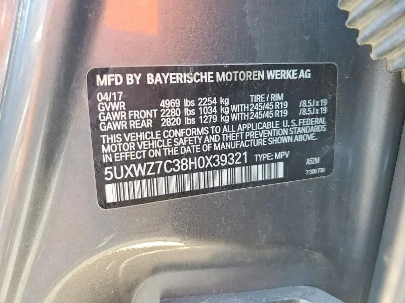 2017 BMW X3 SDRIVE28I  