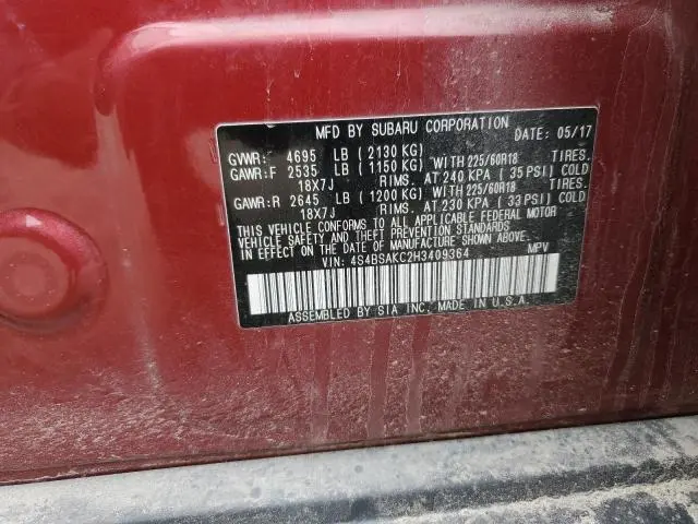 2017 SUBARU OUTBACK 2.5I LIMITED  