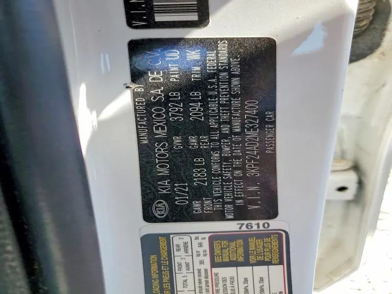 2021 KIA FORTE LXS  