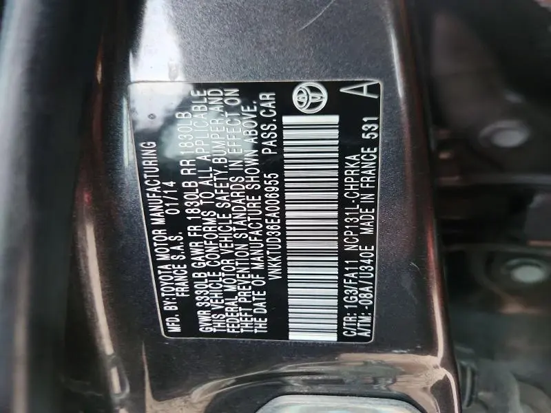 2014 TOYOTA YARIS 5-DOOR L FLEET  