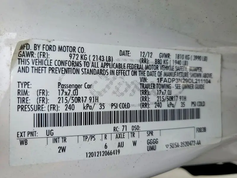 2013 FORD FOCUS TITANIUM  