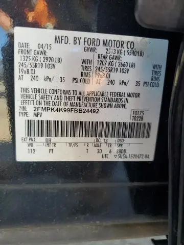 2015 FORD EDGE TITANIUM  