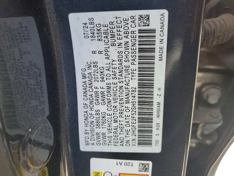 2025 HONDA CIVIC SPORT  