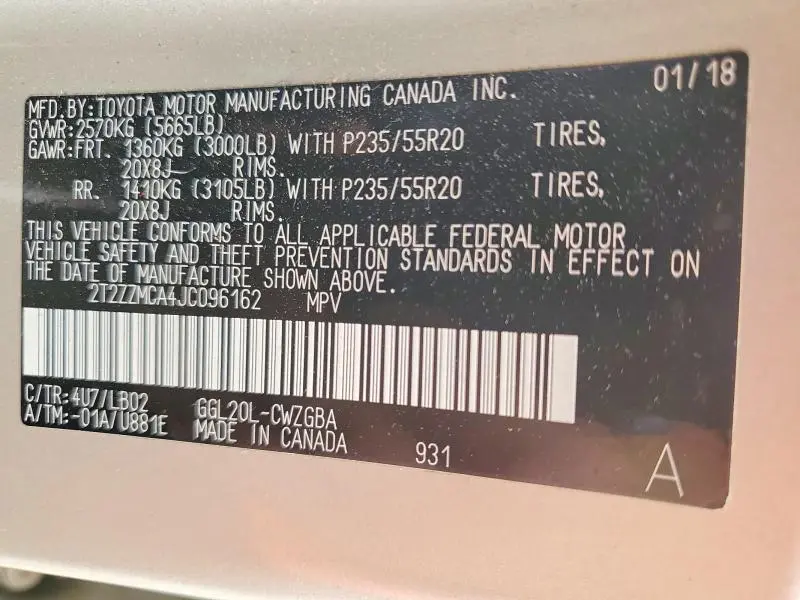 2018 LEXUS RX 350 BASE  