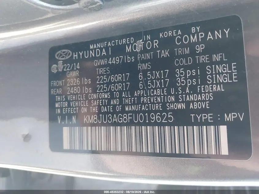 2015 HYUNDAI TUCSON SE