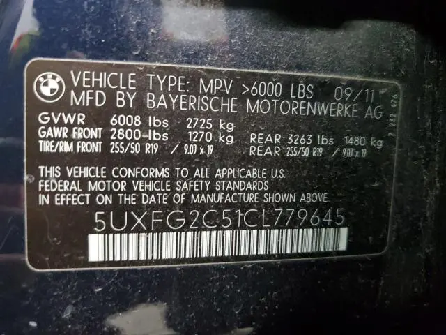 2012 BMW X6 XDRIVE35I  