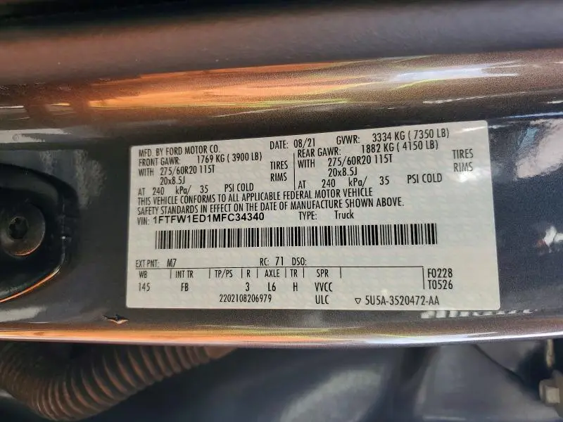 2021 FORD F150 SUPERCREW  