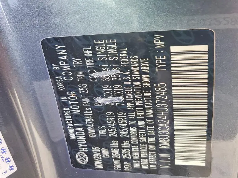 2017 HYUNDAI TUCSON LIMITED  