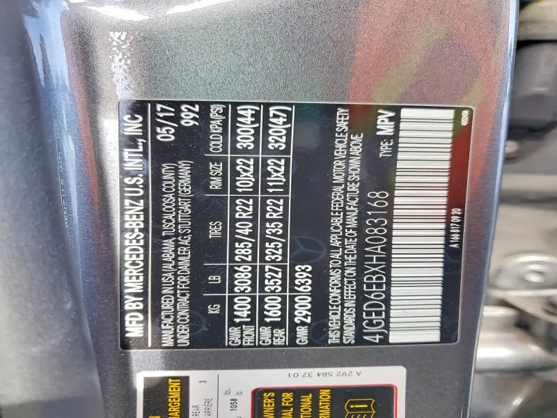 2017 MERCEDES-BENZ GLE COUPE 43 AMG  