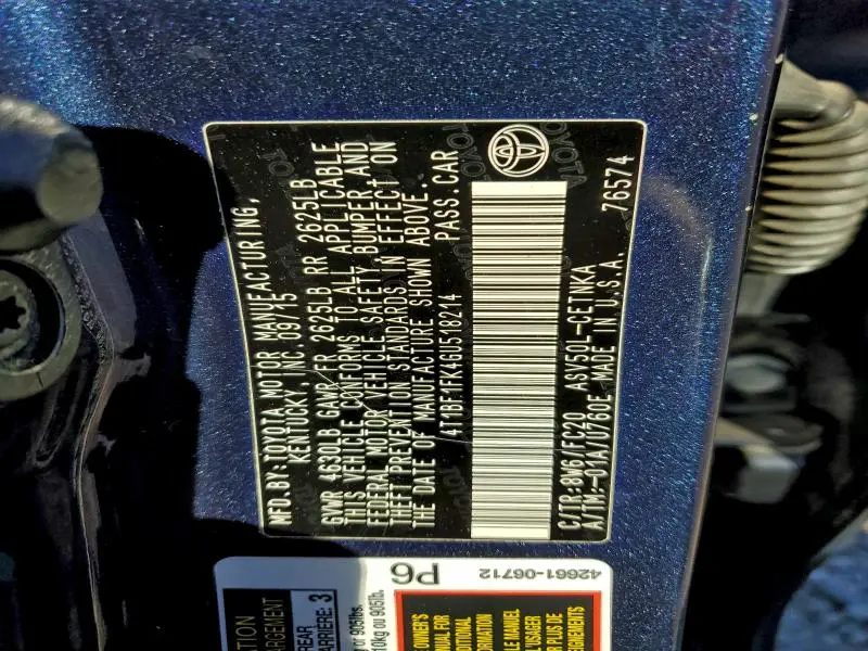 2016 TOYOTA CAMRY LE  