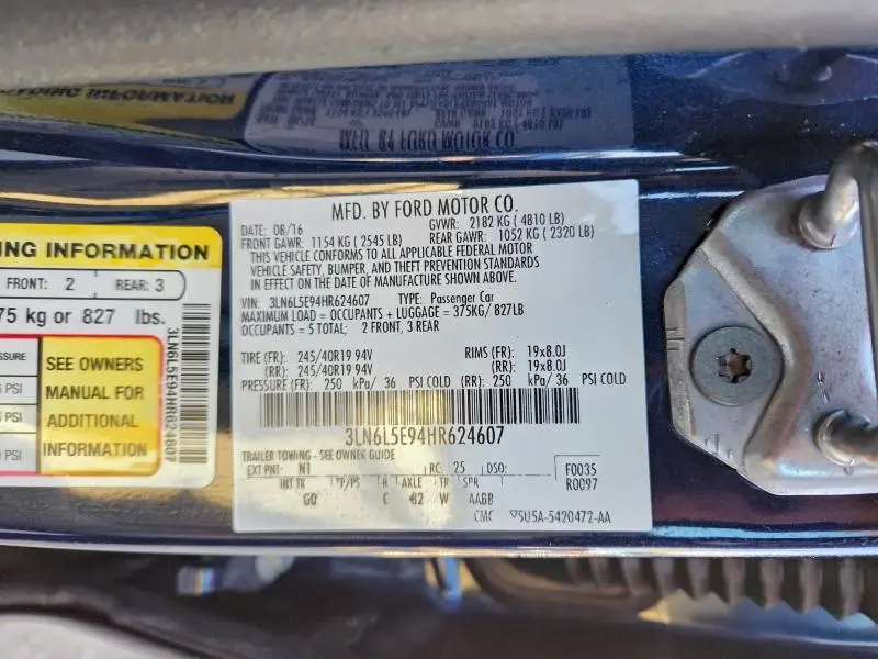 2017 LINCOLN MKZ RESERVE  