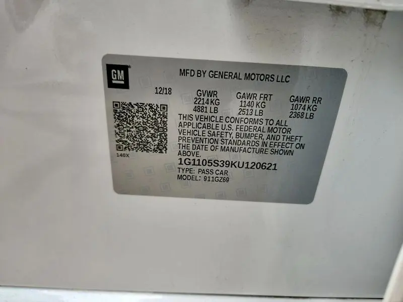 2019 CHEVROLET IMPALA PREMIER  