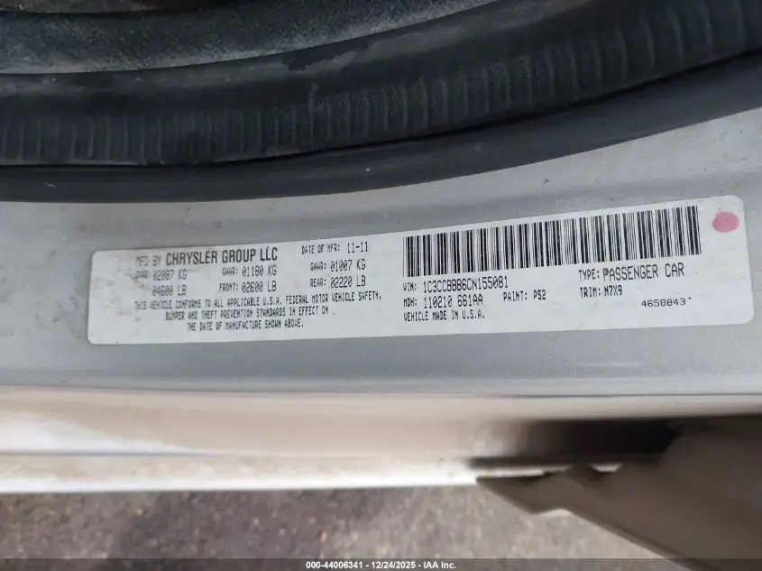 2012 CHRYSLER 200 TOURING