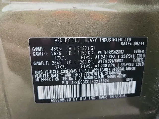 2015 SUBARU OUTBACK 2.5I PREMIUM  