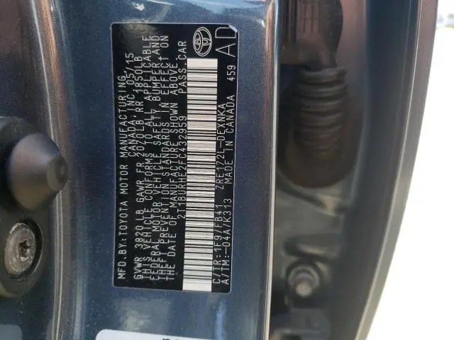 2015 TOYOTA COROLLA L  