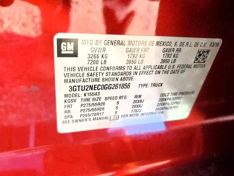 2016 GMC SIERRA K1500 SLT  