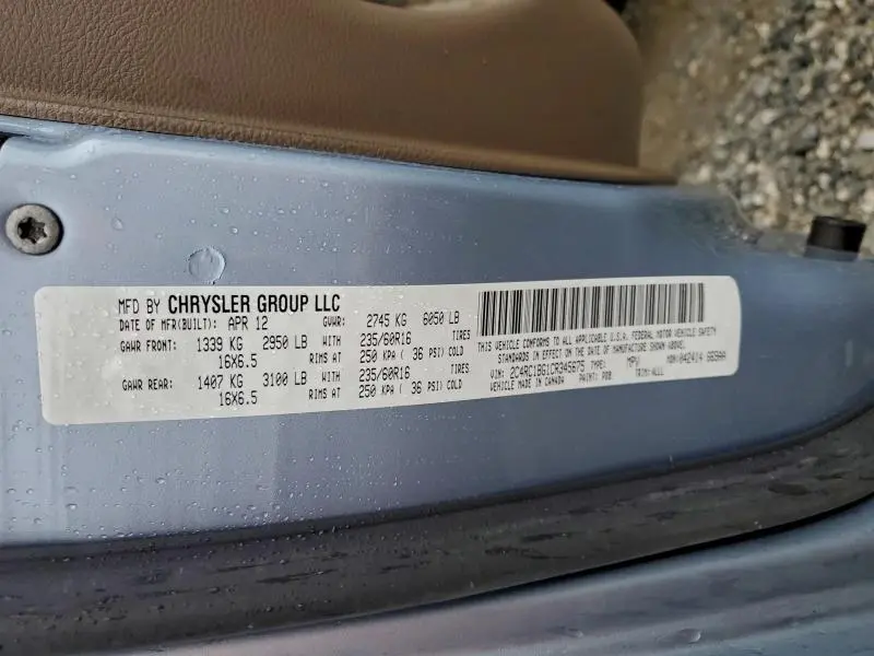 2012 CHRYSLER TOWN & COUNTRY TOURING  