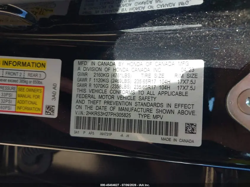 2023 HONDA CR-V LX 2WD