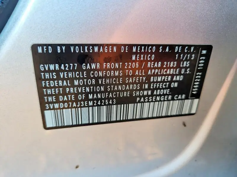 2014 VOLKSWAGEN JETTA SE  