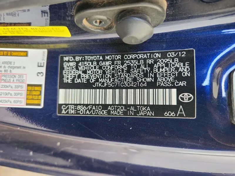 2012 SCION TC BASE  