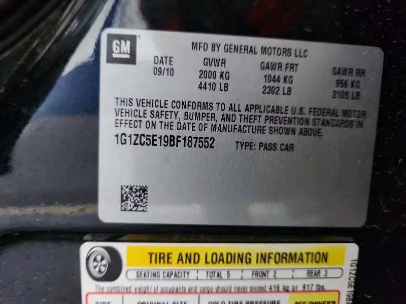 2011 CHEVROLET MALIBU 1LT  