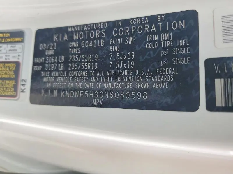 2022 KIA CARNIVAL SX PRESTIGE  