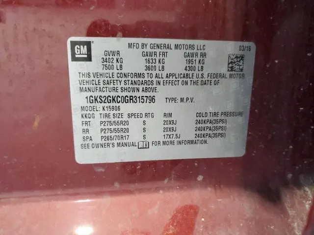 2016 GMC YUKON XL K1500 SLT  