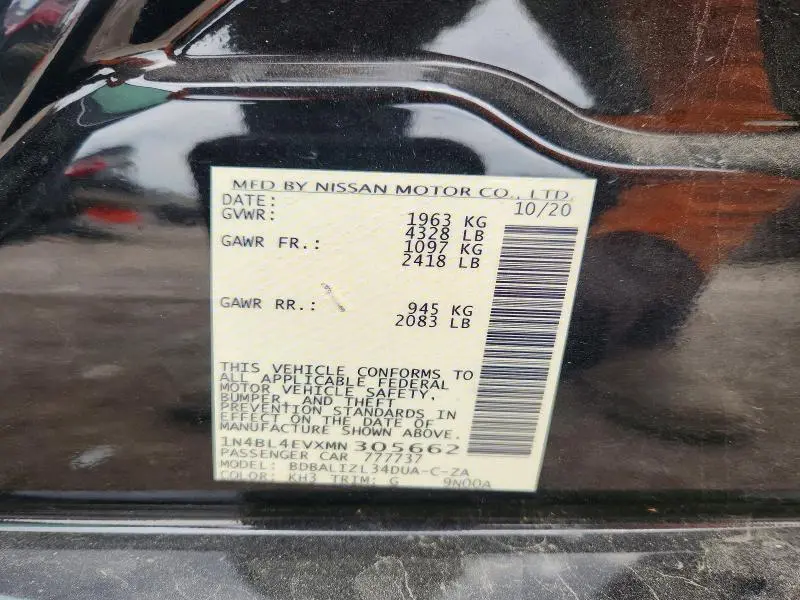 2021 NISSAN ALTIMA SL  