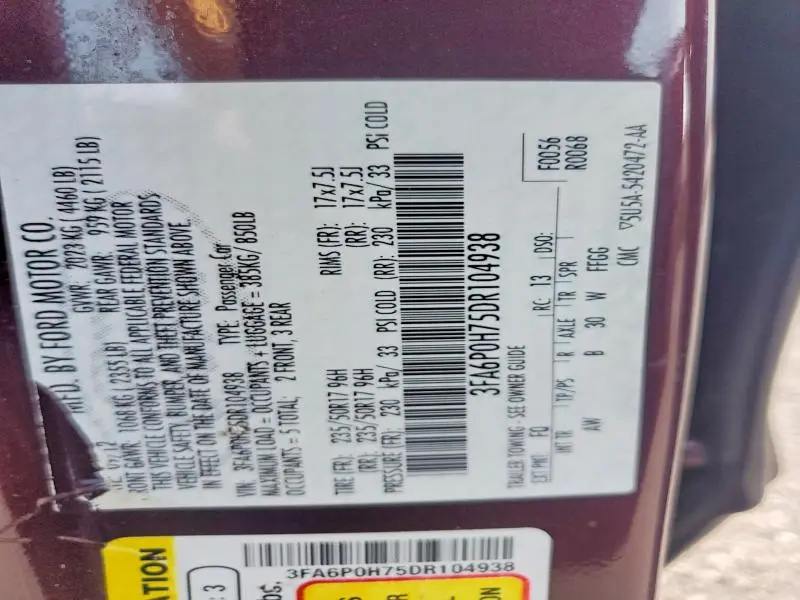 2013 FORD FUSION SE  