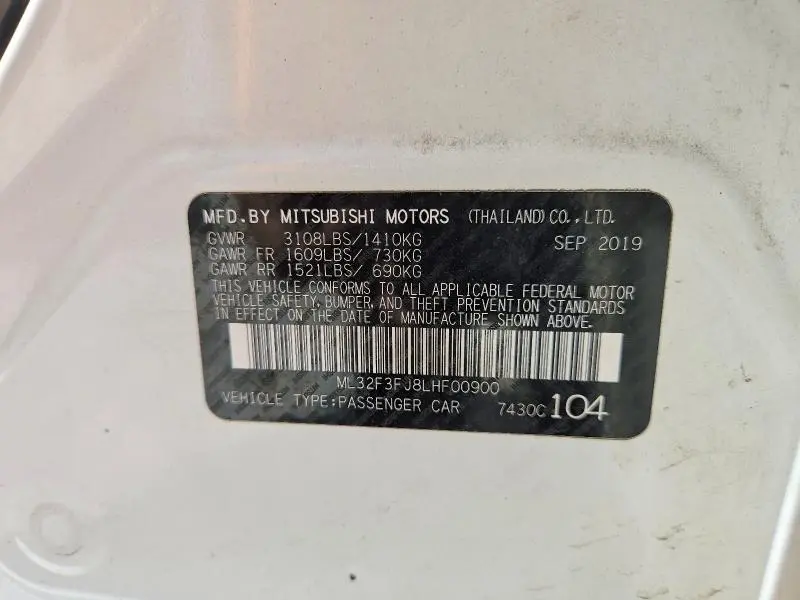 2020 MITSUBISHI MIRAGE G4 ES  