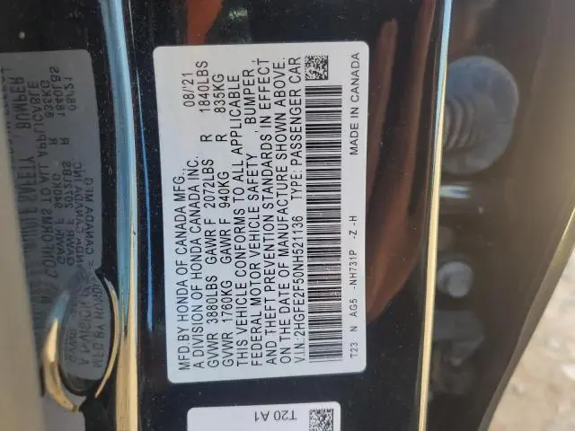 2022 HONDA CIVIC SPORT  