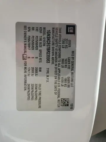 2011 CHEVROLET TAHOE K1500 LTZ  